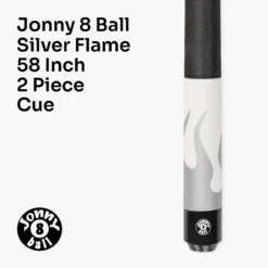 Jonny 8 Ball Jonny 8 Ball FLAME 58 Inch 2 Piece Snooker Pool Cue With Maple Shaft 11mm Tip 37 Jonny 8 Ball Jonny 8 Ball FLAME 58 Inch 2 Piece Snooker Pool Cue With Maple Shaft 11mm Tip -Slok Billiards Equipment Store J8B FLAME SILVER 2