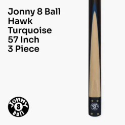 Jonny 8 Ball Jonny 8 Ball HAWK 3 Section Rapid Shorten English Pool Cue – 8mm Tip - 55 & 57" Length -Slok Billiards Equipment Store J8B HAWK 2 T