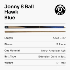 Jonny 8 Ball Jonny 8 Ball HAWK 3 Section Rapid Shorten English Pool Cue – 8mm Tip - 55 & 57" Length -Slok Billiards Equipment Store J8B HAWK 7 B c193f8e7 213f 4b69 a001 8694fa947ff5