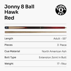 Jonny 8 Ball Jonny 8 Ball HAWK 3 Section Rapid Shorten English Pool Cue – 8mm Tip - 55 & 57" Length -Slok Billiards Equipment Store J8B HAWK 7 R f8e4abfb 6ebf 4e38 b192 0b38a0ade6ca