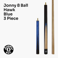 Jonny 8 Ball Jonny 8 Ball HAWK 3 Section Rapid Shorten English Pool Cue – 8mm Tip - 55 & 57" Length -Slok Billiards Equipment Store J8B HAWK 8 B
