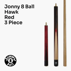 Jonny 8 Ball Jonny 8 Ball HAWK 3 Section Rapid Shorten English Pool Cue – 8mm Tip - 55 & 57" Length -Slok Billiards Equipment Store J8B HAWK 8 R