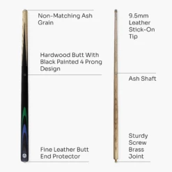 Kudos Kudos Classic Range 48 Inch Junior Kids 2 Piece Snooker Pool Cue With 9.5mm Tip -Slok Billiards Equipment Store KC BG 4