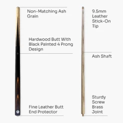 Kudos Kudos Classic Range 48 Inch Junior Kids 2 Piece Snooker Pool Cue With 9.5mm Tip -Slok Billiards Equipment Store KC OF 4