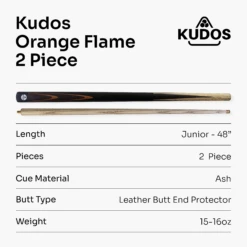 Kudos Kudos Classic Range 48 Inch Junior Kids 2 Piece Snooker Pool Cue With 9.5mm Tip -Slok Billiards Equipment Store KC OF 7