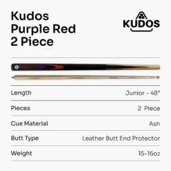 Kudos Kudos Classic Range 48 Inch Junior Kids 2 Piece Snooker Pool Cue With 9.5mm Tip -Slok Billiards Equipment Store KC PR 7