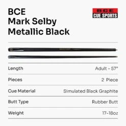 BCE BCE Mark Selby 'Simulated Graphite Shaft' Snooker & Pool Cue - Metallic BLACK 13 BCE BCE Mark Selby 'Simulated Graphite Shaft' Snooker & Pool Cue - Metallic BLACK -Slok Billiards Equipment Store Metallic Black 7 2945f511 5a87 49bb b5b6 04bc12459647