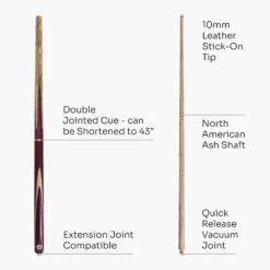Baize Master Baize Master Purple Heart 57 Inch 3 Piece Snooker Pool Cue And Case Set - Shorten To 43 Inch -Slok Billiards Equipment Store PurpleHeart5 8150b9f9 7f55 4bb8 8683 0fa45c26ec16