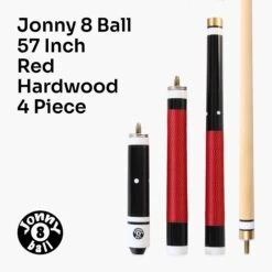 Jonny 8 Ball Jonny 8 Ball 4 Piece Hardwood Adjustable Snooker Pool Cue And SOFT CASE Set With 4 X 11mm Spare Tips -Slok Billiards Equipment Store Red3 0f534a2f 3361 43c3 b841 e0a453292083