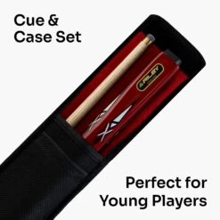 Riley Riley Red Rocket 48 Inch 2 Piece Kids Cue And Case Set 9.5mm Tip With Riley Sleeve Case -Slok Billiards Equipment Store RedRocketCase8