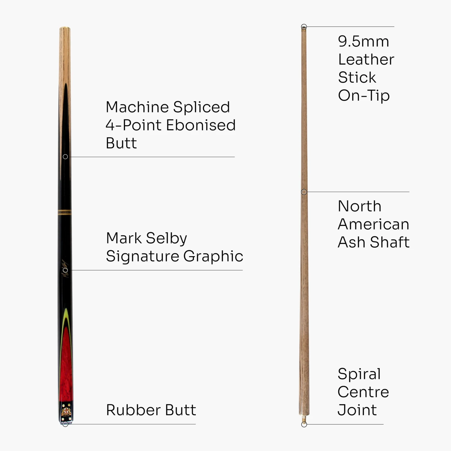 BCE BCE MARK SELBY Signature Heritage 57 Inch 2 Piece Snooker Pool Cue 9.5mm Tip 13 BCE BCE MARK SELBY Signature Heritage 57 Inch 2 Piece Snooker Pool Cue 9.5mm Tip - Image 11
