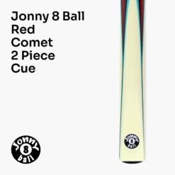 Jonny 8 Ball Jonny 8 Ball COMET 57 Inch 2 Piece Centre Joint Ash English Pool Cue With 8.5mm Tip 17 Jonny 8 Ball Jonny 8 Ball COMET 57 Inch 2 Piece Centre Joint Ash English Pool Cue With 8.5mm Tip -Slok Billiards Equipment Store Red Comet 2