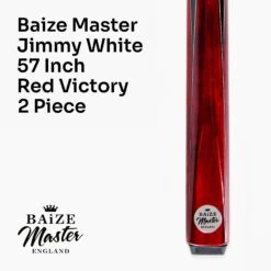 Baize Master Baize Master Jimmy White VICTORY 57 Inch Cue And Case Set 9.5mm Tip With Black Hard Case -Slok Billiards Equipment Store Red Victory 2