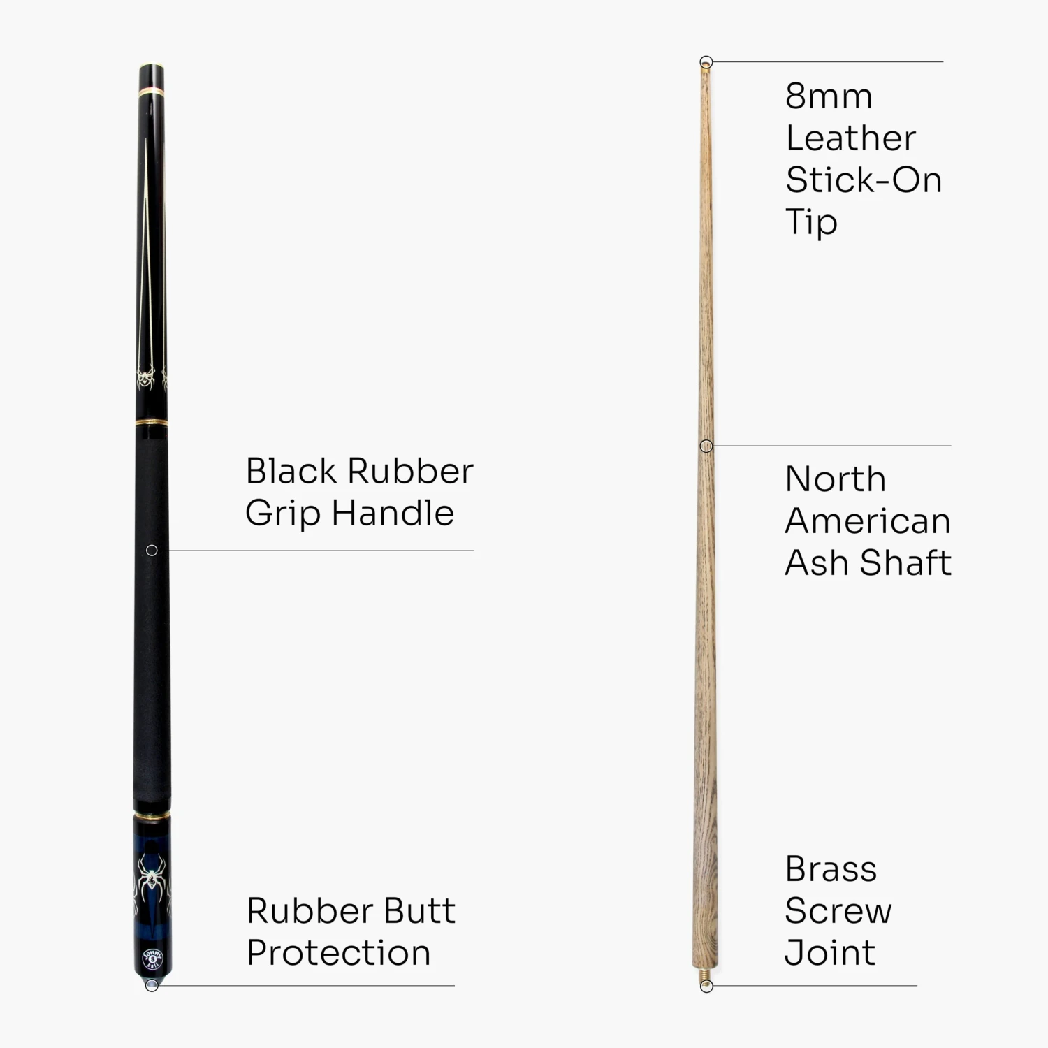 Jonny 8 Ball Jonny 8 Ball 57 Inch Adjustable 4 Piece Pool Cue 8mm Tip - Shorten To 45 Inch 6 Jonny 8 Ball Jonny 8 Ball 57 Inch Adjustable 4 Piece Pool Cue 8mm Tip - Shorten To 45 Inch - Image 4