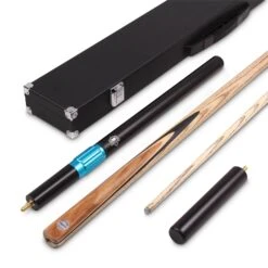 PRO147 PRO147 CLASSIC ROSEWOOD P3/E 57 Inch Snooker Pool Cue Set 2pc Centre Joint Non-matching Ash Cue With PRO147 Long Telescopic Extension, Mini Butt And 3 Slot Case - 9.5mm Tip