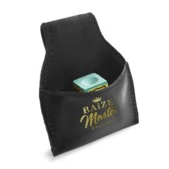 Baize Master Baize Master Luxury Gold Logo Leather Snooker And Pool Chalk Pouch Holder With Belt Clip