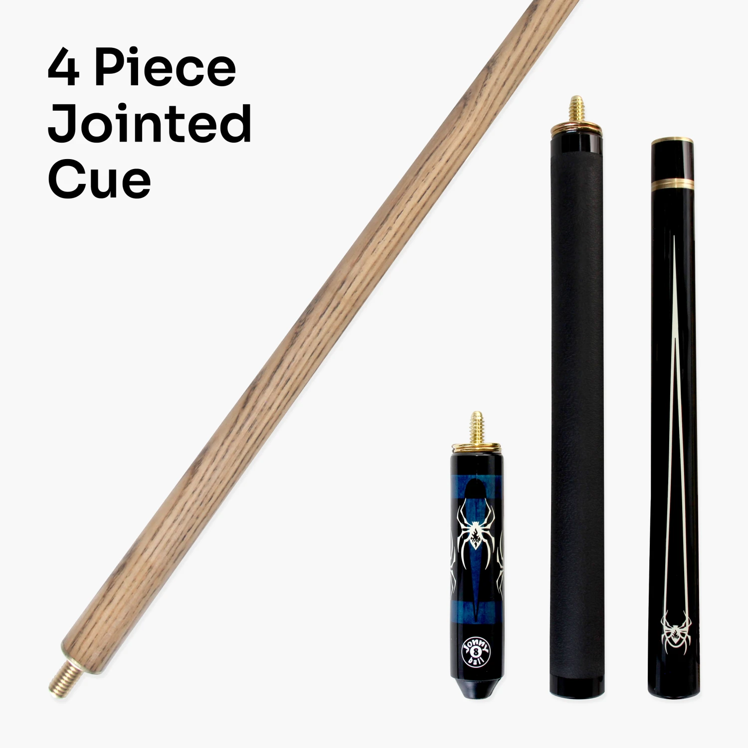 Jonny 8 Ball Jonny 8 Ball 57 Inch Adjustable 4 Piece Pool Cue 8mm Tip - Shorten To 45 Inch 8 Jonny 8 Ball Jonny 8 Ball 57 Inch Adjustable 4 Piece Pool Cue 8mm Tip - Shorten To 45 Inch - Image 6