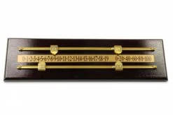 Cue & Case MAHOGANY Effect MDF Wooden Snooker Scoreboard For 2 Players With Brass Markers And Rails - 17.5 Inches