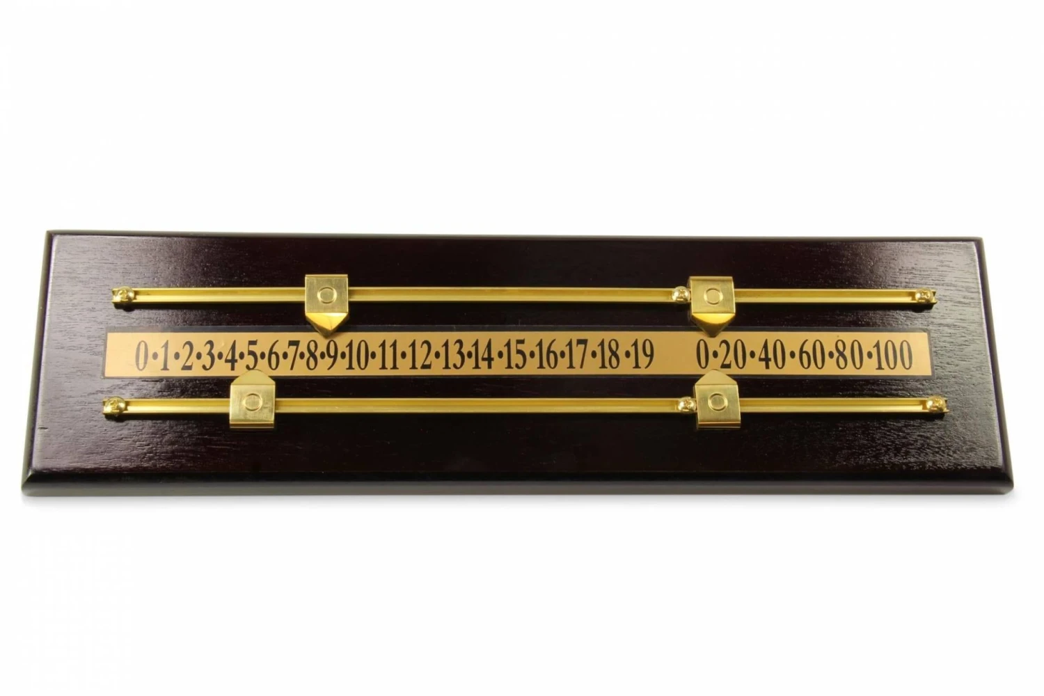 Cue & Case MAHOGANY Effect MDF Wooden Snooker Scoreboard For 2 Players With Brass Markers And Rails - 17.5 Inches 4 Cue & Case MAHOGANY Effect MDF Wooden Snooker Scoreboard For 2 Players With Brass Markers And Rails - 17.5 Inches - Image 2