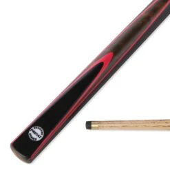 PRO147 Pro147 RED BURL 2pc Centre Joint Snooker Pool Cue 57 Inch With Matching Ash Grain And 9.5mm Tip