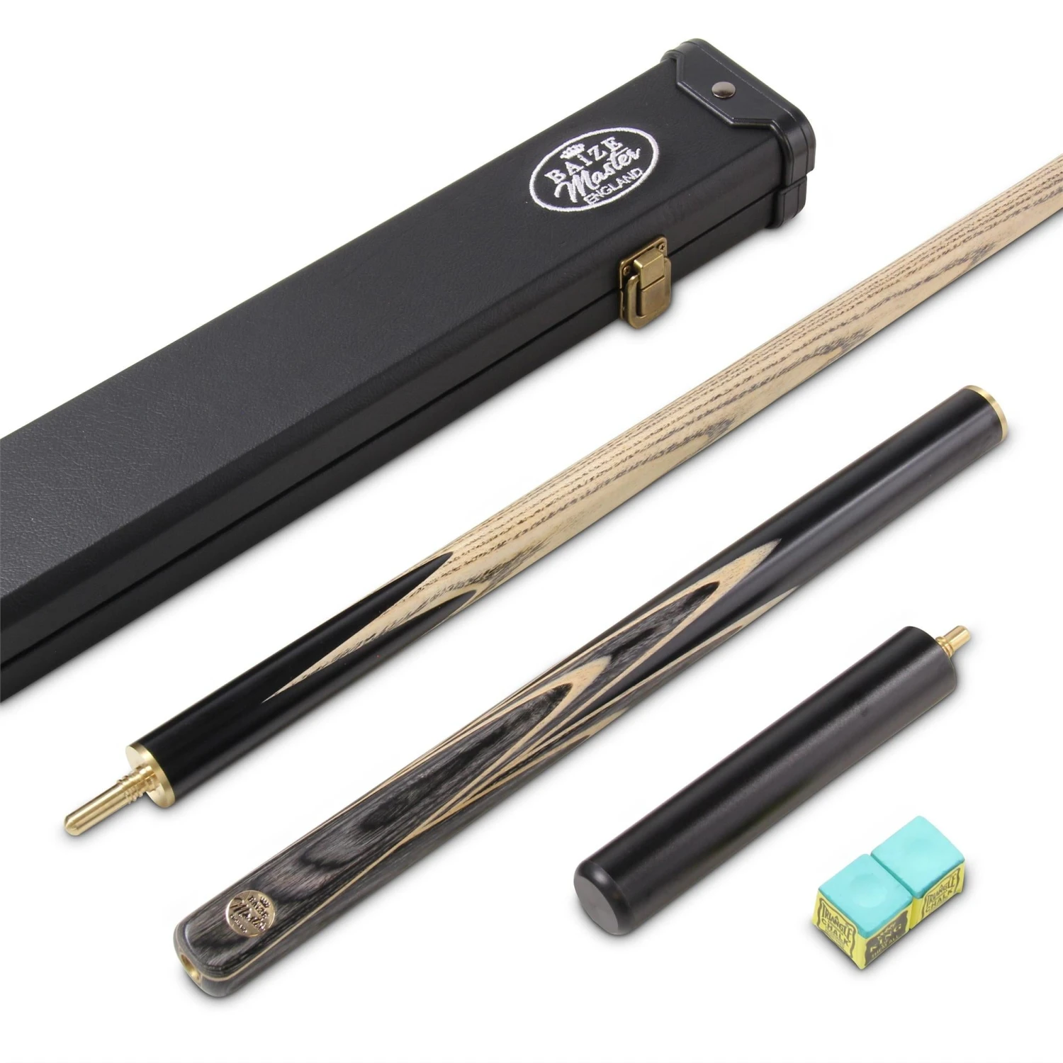 Baize Master Baize Master Gold Series MAPLE EMPEROR 8-BALL POOL CUE SET With 57 Inch Hand Spliced 3/4 Joint Cue 8.5mm Tip, Deluxe Black Interior Hard Case And 2 X Chalk 3 Baize Master Baize Master Gold Series MAPLE EMPEROR 8-BALL POOL CUE SET With 57 Inch Hand Spliced 3/4 Joint Cue 8.5mm Tip, Deluxe Black Interior Hard Case And 2 X Chalk