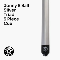 Jonny 8 Ball Jonny 8 Ball TRIAD 57 Inch 3 Piece Snooker Pool Cue 9.5mm Tip - Shorten To 39 Inch -Slok Billiards Equipment Store silver triad 2